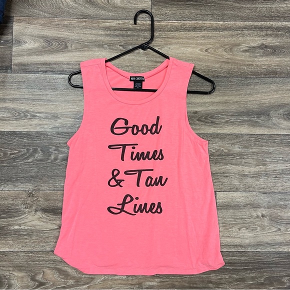 💎 Preloved Good Times and Tan Lines pink Tank Top - Picture 1 of 2